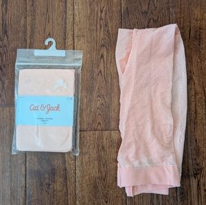 Cat & Jack Ballet Tights Girls Size 7-10 Pink Footed & Footless NWT